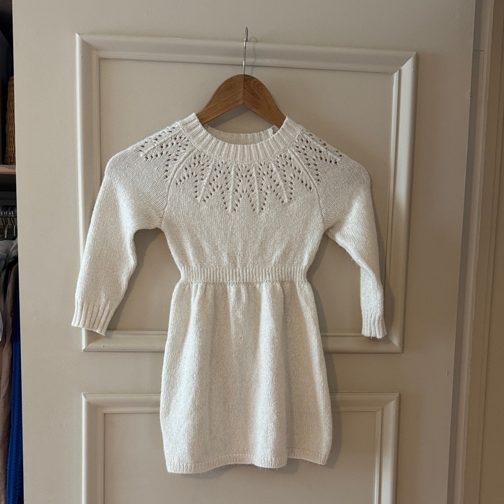 Cat & Jack White Knit Kids Dress